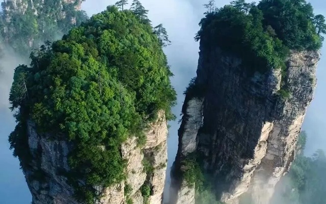 The iconic towering Hallelujah Avatar mountains in Yuanjiajie