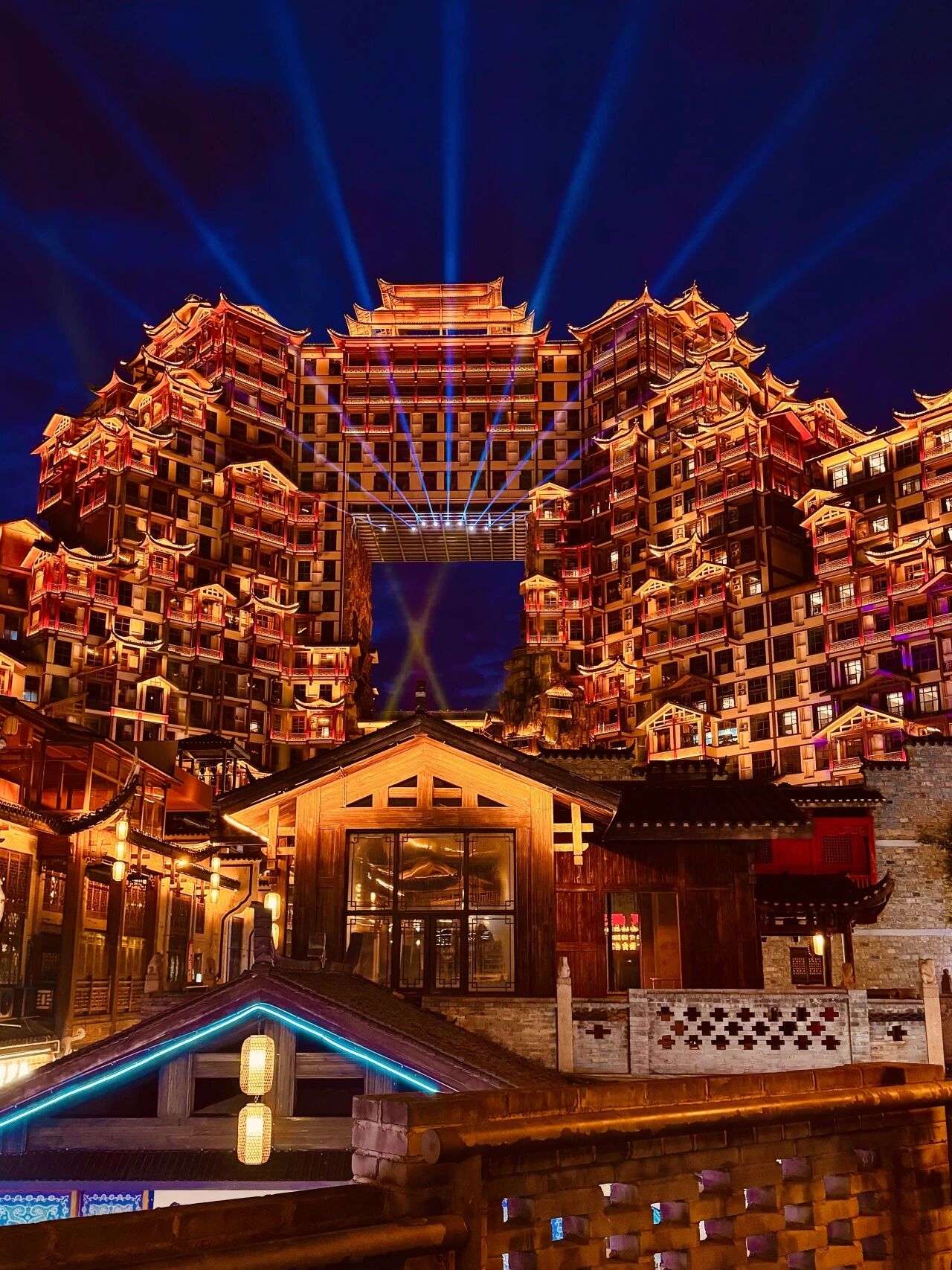 Fenghuang Ancient City traditional stilt houses along the river