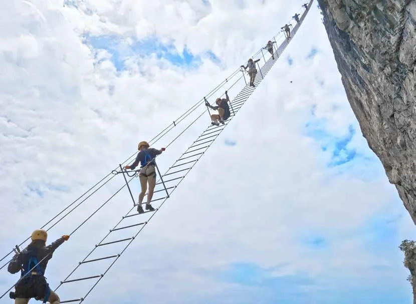 sky ladder via ferrata at qixing mountain zhangjiaji