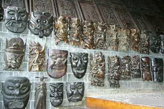 Nuo Mask in Zhangjiajie Tujia Folk Custom Park