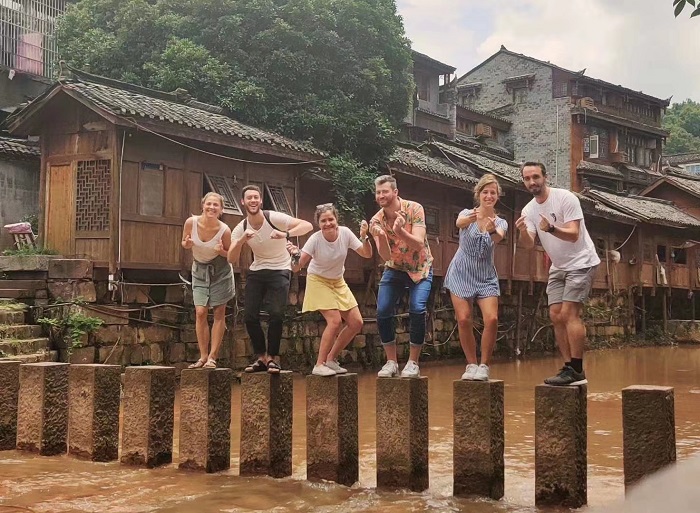 Happy Western Tourists in Fenghuang